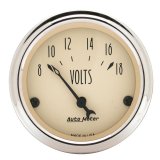 Autometer 2-1/16 inch Electric Voltmeter 18V Antique Beige Gauge thumbnail 2