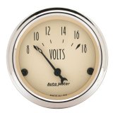 Autometer 2-1/16 inch Electric Voltmeter 18V Antique Beige Gauge thumbnail 5