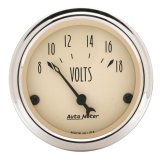 Autometer 2-1/16 inch Electric Voltmeter 18V Antique Beige Gauge thumbnail 8