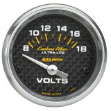 Autometer Carbon Fiber 52mm 8-18 Volt Electronic Volt meter thumbnail 3