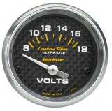 Autometer Carbon Fiber 52mm 8-18 Volt Electronic Volt meter thumbnail 8