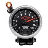 Autometer GM Red Bowtie Black 3-3/4in 0-10000 RPM Pedestal Mount Tachometer Quick-Lite thumbnail 2