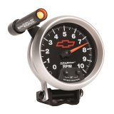Autometer GM Red Bowtie Black 3-3/4in 0-10000 RPM Pedestal Mount Tachometer Quick-Lite thumbnail 3