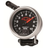 Autometer GM Red Bowtie Black 3-3/4in 0-10000 RPM Pedestal Mount Tachometer Quick-Lite thumbnail 4