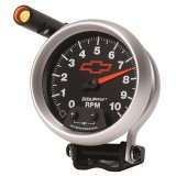 Autometer GM Red Bowtie Black 3-3/4in 0-10000 RPM Pedestal Mount Tachometer Quick-Lite thumbnail 5
