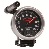 Autometer GM Red Bowtie Black 3-3/4in 0-10000 RPM Pedestal Mount Tachometer Quick-Lite thumbnail 6
