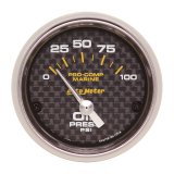 Autometer Marine Carbon Fiber 2-1/16in 100PSI Electric Oil Pressure Gauge thumbnail 4