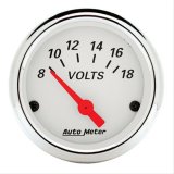 Autometer Arctic White 2-1/16in 8-18 Volts Air-Core Voltmeter Gauge thumbnail 1