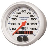 Autometer Gauge GPS Speedometer 3-3/8in 120 MPH Marine White Gauge thumbnail 7