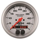 Autometer Marine Silver Ultra-Lite 3-3/8in 50MPH GPS Speedometer Gauge thumbnail 2