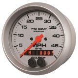 Autometer Marine Silver Ultra-Lite 3-3/8in 50MPH GPS Speedometer Gauge thumbnail 3