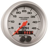 Autometer Marine Silver Ultra-Lite 3-3/8in 50MPH GPS Speedometer Gauge thumbnail 7