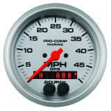 Autometer Marine Silver Ultra-Lite 3-3/8in 50MPH GPS Speedometer Gauge thumbnail 9