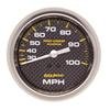 Autometer Marine Carbon Fiber 3-3/8in 100 MPH Mechanical Speedometer Gauge thumbnail 6