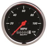 Autometer Designer Black 3-3/8in Electrical 120MPH Speedometer w/ Wheel Odometer thumbnail 2