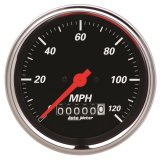 Autometer Designer Black 3-3/8in Electrical 120MPH Speedometer w/ Wheel Odometer thumbnail 3