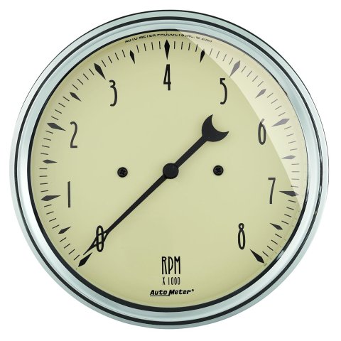 Autometer 5in Antique Beige In-Dash 8K RPM Tachometer Gauge
