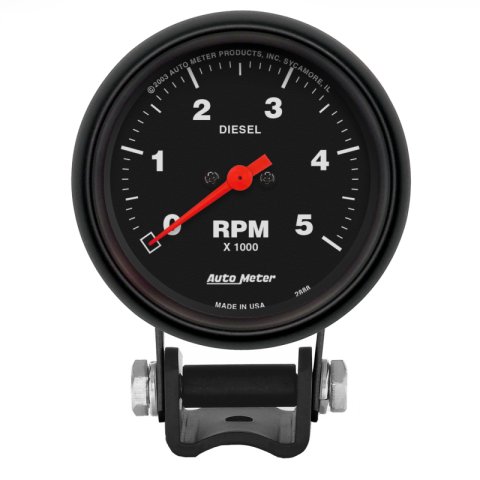Autometer Z-Series 2-5/8in 5K RPM Diesel Pedestal Tachometer Gauge thumbnail 3