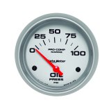 Autometer Marine Silver Ultra-Lite 2-5/8in 100PSI Electric Oil Pressure Gauge thumbnail 2