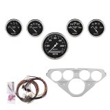 Autometer Old Tyme Black 5 Piece Kit (MPH/FUEL/OILP/WTMP/BAT) 55-59 Chevy Truck Direct-Fit Dash Kit thumbnail 2