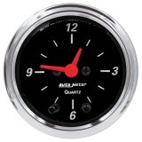 Autometer Designer Black 2-1/16in Analog 12 Hour Clock thumbnail 1