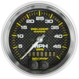 Autometer Marine Carbon Fiber 3-3/8in 50MPH GPS Speedometer Gauge thumbnail 1