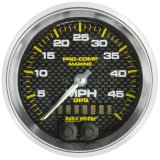 Autometer Marine Carbon Fiber 3-3/8in 50MPH GPS Speedometer Gauge thumbnail 2