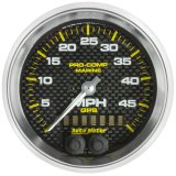 Autometer Marine Carbon Fiber 3-3/8in 50MPH GPS Speedometer Gauge thumbnail 3