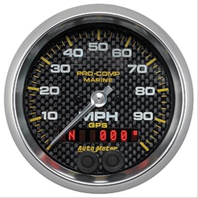 Autometer Marine Carbon Fiber 3-3/8in 100MPH GPS Speedometer Gauge