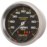 Autometer Marine Carbon Fiber 3-3/8in 100MPH GPS Speedometer Gauge thumbnail 2