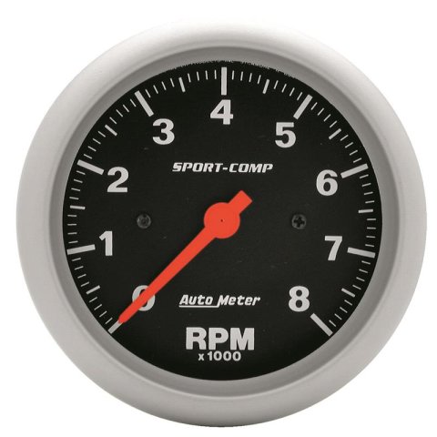 Autometer Sport-Comp 3-3/8 inch 8000 RPM Electronic In Dash Tach thumbnail 2