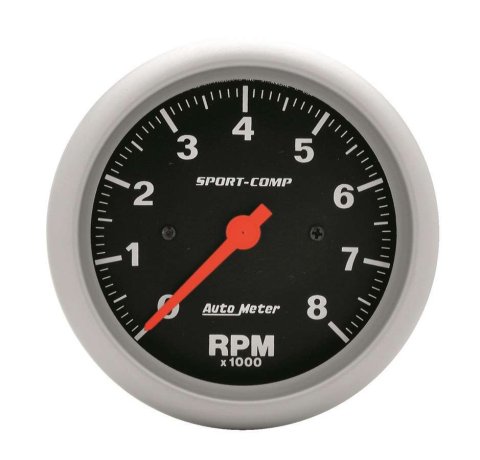 Autometer Sport-Comp 3-3/8 inch 8000 RPM Electronic In Dash Tach thumbnail 8