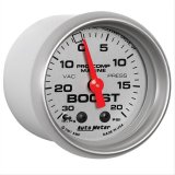 Autometer Marine Silver Ultra-Lite 2-1/16in 0-30 HG / 0-20 PSI Vacuum / Boost Gauge thumbnail 2