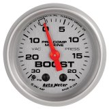 Autometer Marine Silver Ultra-Lite 2-1/16in 0-30 HG / 0-20 PSI Vacuum / Boost Gauge thumbnail 7