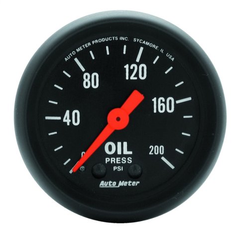 Autometer Z Series 52mm 0-200 PSI Mechanical Oil Pressure Gauge thumbnail 2