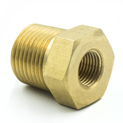 Autometer Brass Adapter Fitting - 3/8in NPT Male - 1/8in NPT Female thumbnail 3