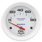 Autometer Marine White 2-5/8in 80PSI Electric Oil Pressure Gauge thumbnail 3