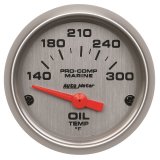 Autometer Marine Silver Ultra-Lite 2-1/16in Electric Oil Temperature Gauge 140-300 Deg F thumbnail 3