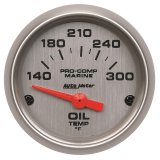 Autometer Marine Silver Ultra-Lite 2-1/16in Electric Oil Temperature Gauge 140-300 Deg F thumbnail 4