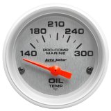 Autometer Marine Silver Ultra-Lite 2-1/16in Electric Oil Temperature Gauge 140-300 Deg F thumbnail 5
