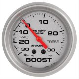 AutoMeter Marine Vac/Boost Gauge 2 5/8in 30INHG 30PSI Mechanical- Silver thumbnail 1