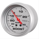 AutoMeter Marine Vac/Boost Gauge 2 5/8in 30INHG 30PSI Mechanical- Silver thumbnail 2