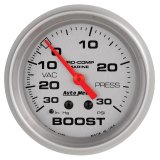 AutoMeter Marine Vac/Boost Gauge 2 5/8in 30INHG 30PSI Mechanical- Silver thumbnail 4