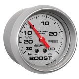AutoMeter Marine Vac/Boost Gauge 2 5/8in 30INHG 30PSI Mechanical- Silver thumbnail 7