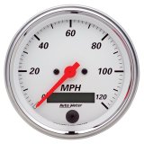 Autometer Arctic White 3 3/8in 0-120 MPH Electronic Speedometer w/ LCD ODO Gauge thumbnail 2