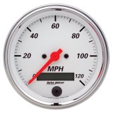 Autometer Arctic White 3 3/8in 0-120 MPH Electronic Speedometer w/ LCD ODO Gauge thumbnail 3