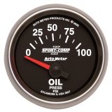 Autometer Sport-Comp II 52mm 0-100 PSI Short Sweep Electronic Oil Pressure Gauge thumbnail 2