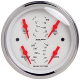 Autometer Arctic White 3-3/8in Quad Gauge 100 PSI/100-250 Deg F / 8-18V / 240-33 Ohm thumbnail 3