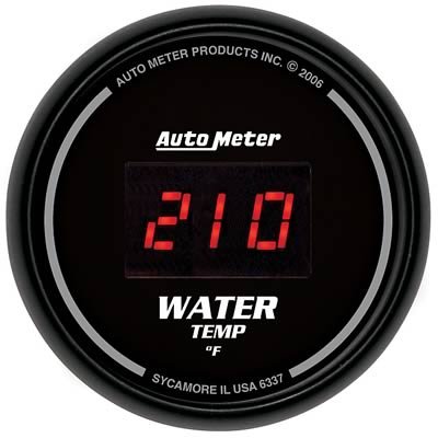 Autometer Black 0-300 F Digital Water Temp Gauge thumbnail 1