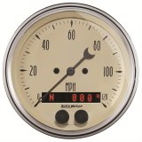 Autometer 3-3/8in Antique Beige 120 MPH GPS Speedometer Gauge thumbnail 1
